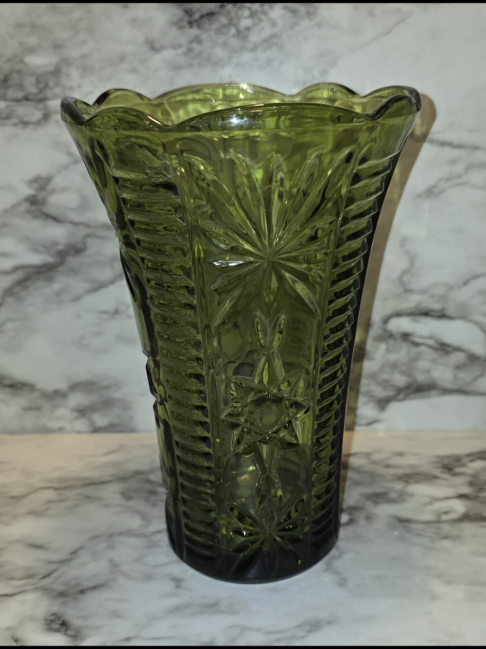 Vintage Anchor Hocking Green Vase